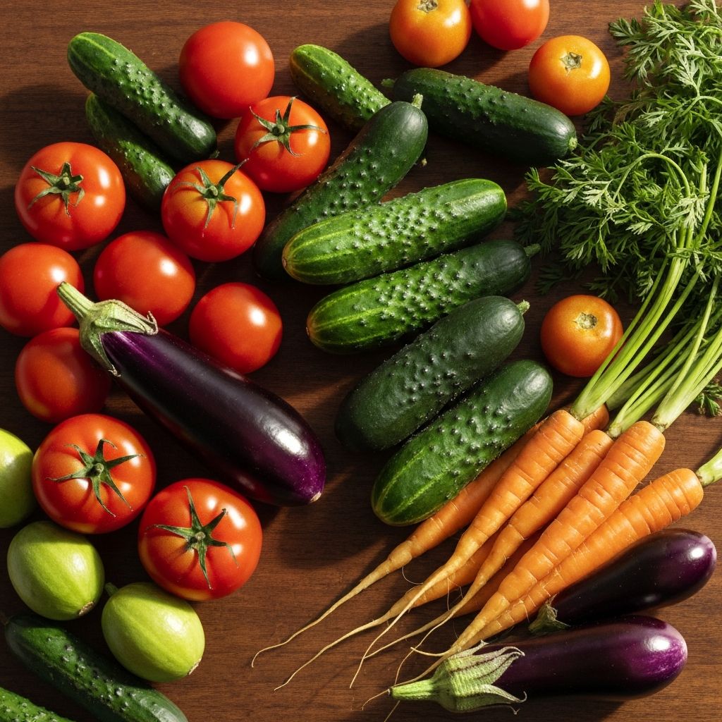 Buah dan sayuran segar bergizi